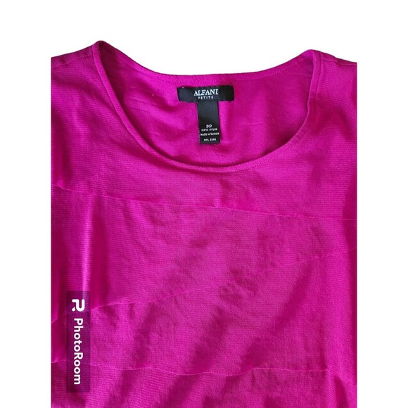 Alfani top womens size PP long sleeve Rasberry Ruffle Sheer - Picture 2 of 3